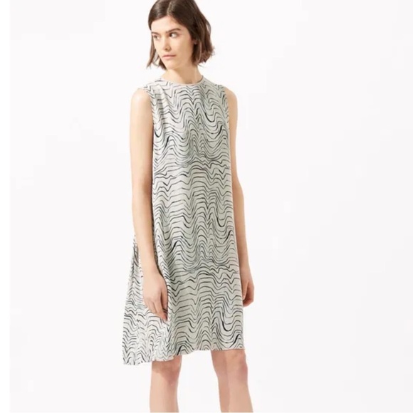 NWT Jigsaw Patella Wave Pleat Back Dress in Cool Sand Sz 4 US - Picture 1 of 9